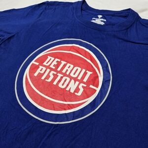 Detroit Pistons Fanatics Blue Graphic T Shirt Women’s S NBA Logo Tee